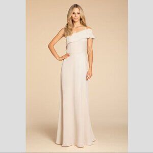 Hayley Paige 5914 One Shoulder Chiffon Gown in Frose - s. 12